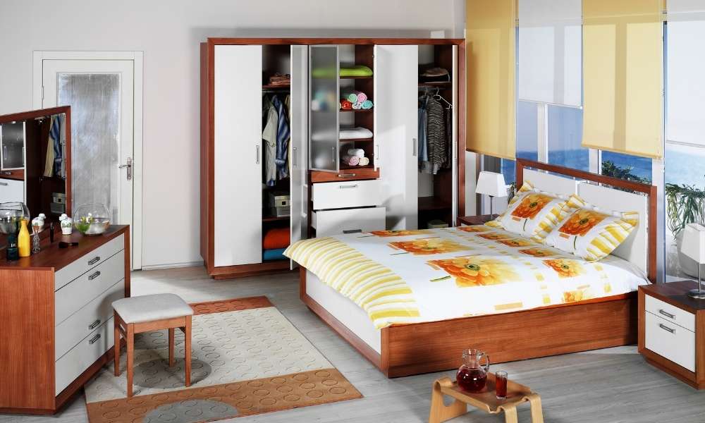 Double-Duty Bedroom Furniture Arrangement 